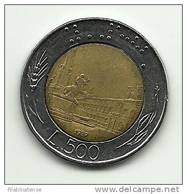 1989 - Italia 500 Lire, - 500 Liras