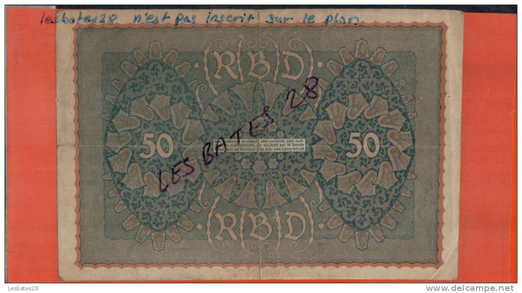 Billets De Banque, Allemagne, Reithe 1, Reichsbanknote, Sünfzig Mark, 50 MARK,  DEC  2019 - 219 - 1 Mark