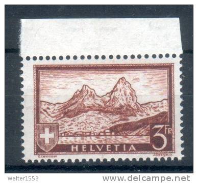 SVIZZERA SWITZERLAND SUISSE SCHWEIZ 1930 MYTHEN 3fr ** MNH UNIF.244 - Unused Stamps