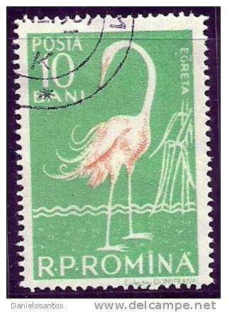 Rumania Romania 1957 Birds Aves Oiseaux Vegels Great Egret -  Ardea Alba Canc - Storks & Long-legged Wading Birds