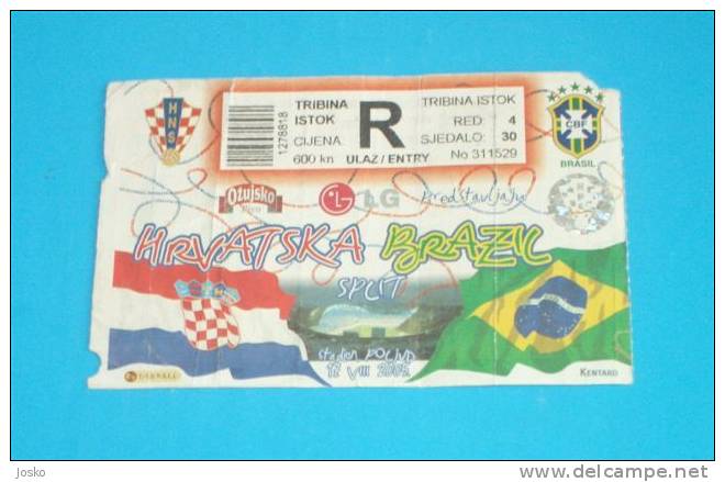 CROATIA : BRAZIL - Friendly Football Spectacle 2005. * Ticket Brasil Billet Soccer Fussball Futbol Futebol Foot Calcio - Match Tickets