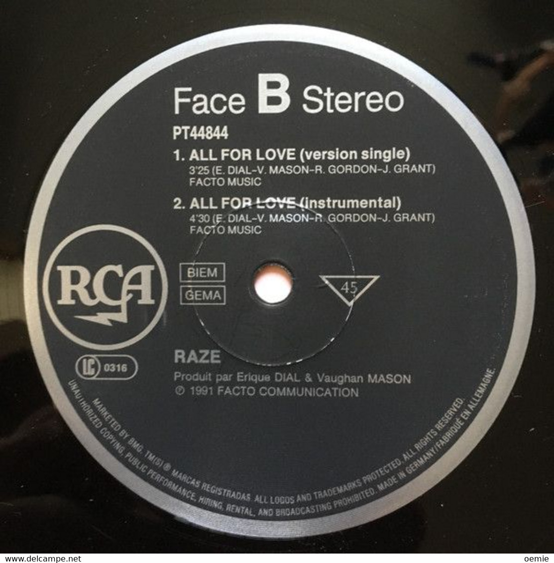 RAZE  °  ALL 4 LOVE - 45 T - Maxi-Single