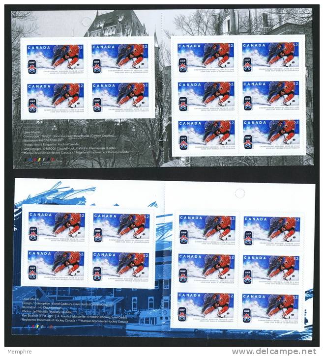 2008 World Hockey Championship  Halifax And Quebec City Covers Unitrade BK372, 373 2265 - Carnets Complets