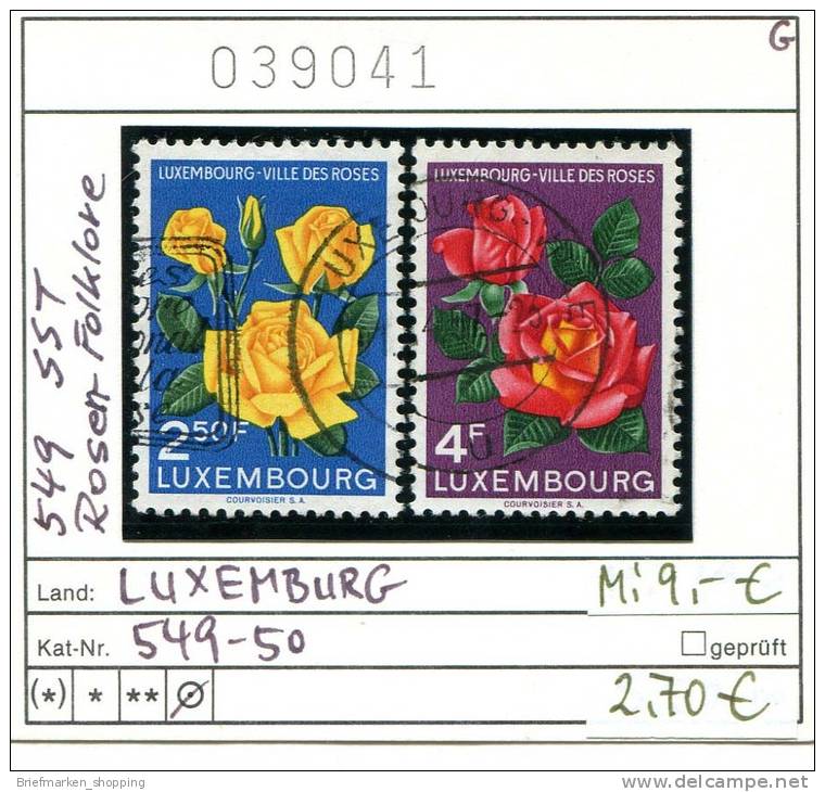 Luxemburg 1956 - Luxembourg 1956 - Michel 549-550 - Oo Oblit. Used Gebruikt - Gebruikt