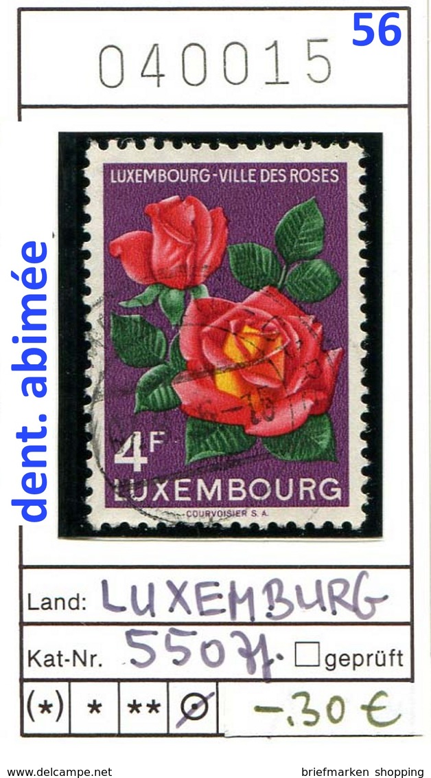 Luxemburg 1956 - Luxembourg 1956 - Michel 550 Zahnfehler / Dent. Defect.- Oo Oblit. Used Gebruikt - Used Stamps