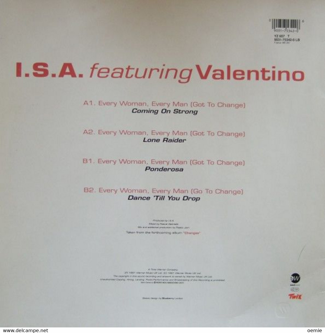 ISA  FEATURING  VALENTINO  °  EVERY WOMAN - 45 T - Maxi-Single