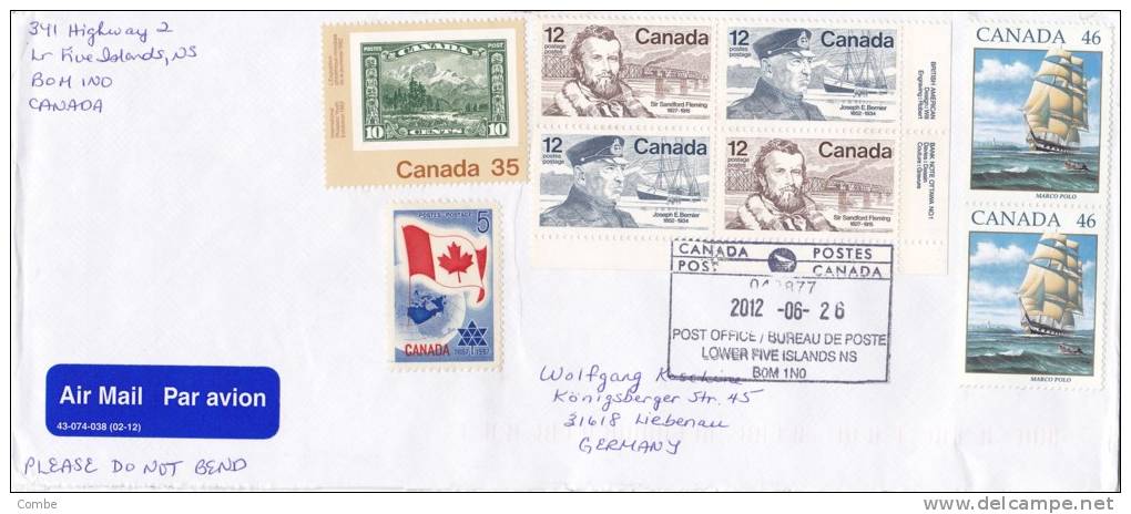 Marcophilie, LETTRE COVER CANADA LOWER ISLANDS 8 TIMBRES /3819 - Storia Postale