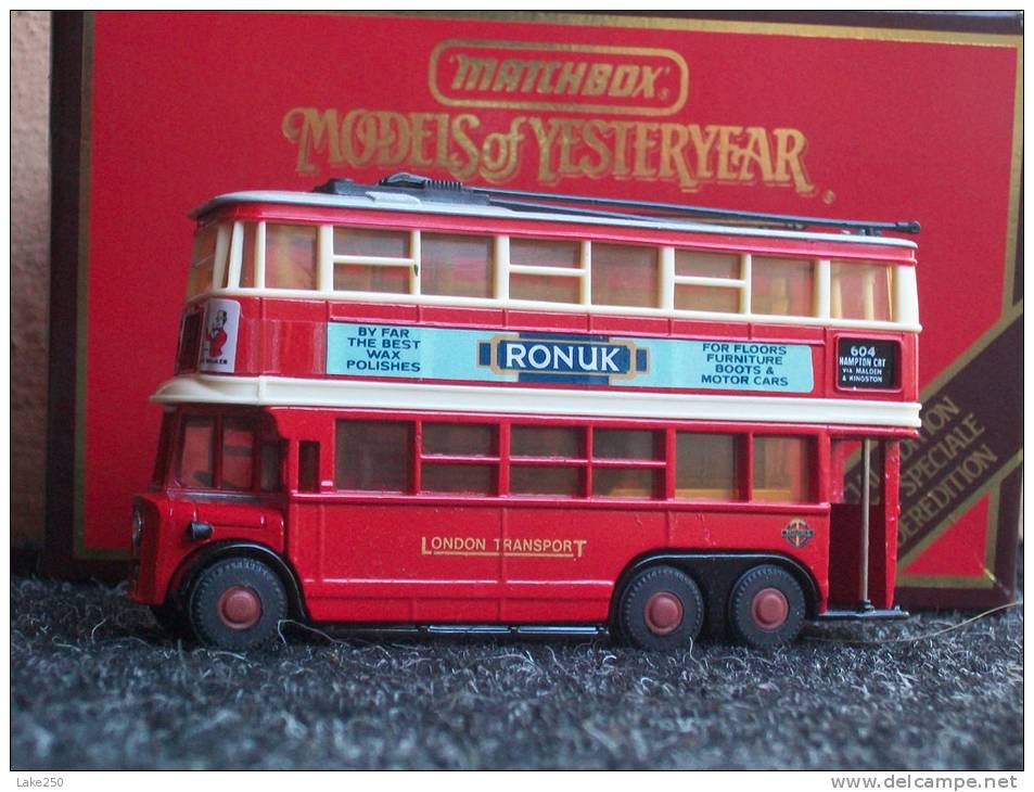 MATCHBOX  YESTERYEAR -  AEC TROLLEYBUS 1931 DIDDLER  AVEC SA  BOITE  Scala 1/49 - Matchbox