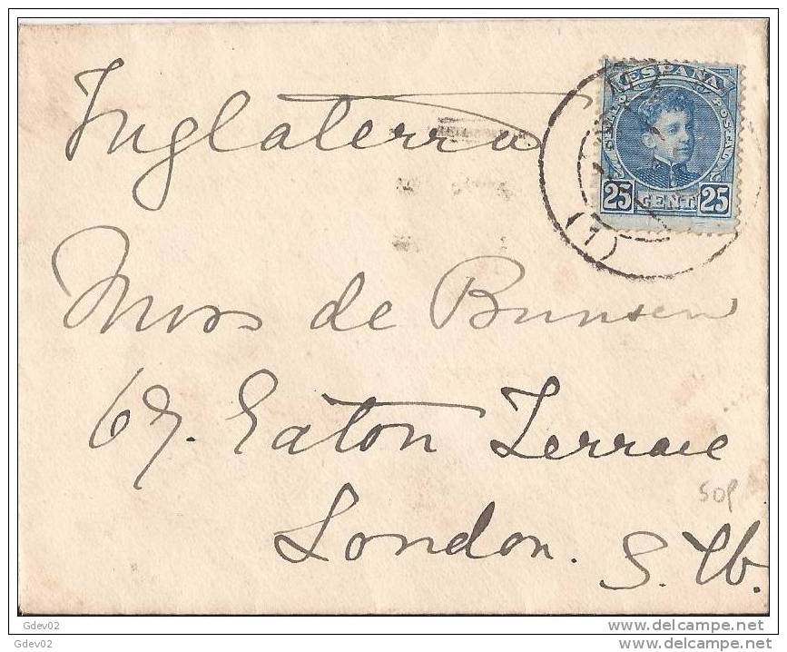 ESCA248-LC112TSER-.Spain.Espane.CARTA DE MADRID A LONDRES .1907.(Ed 248).MUY BONITA - Dienst