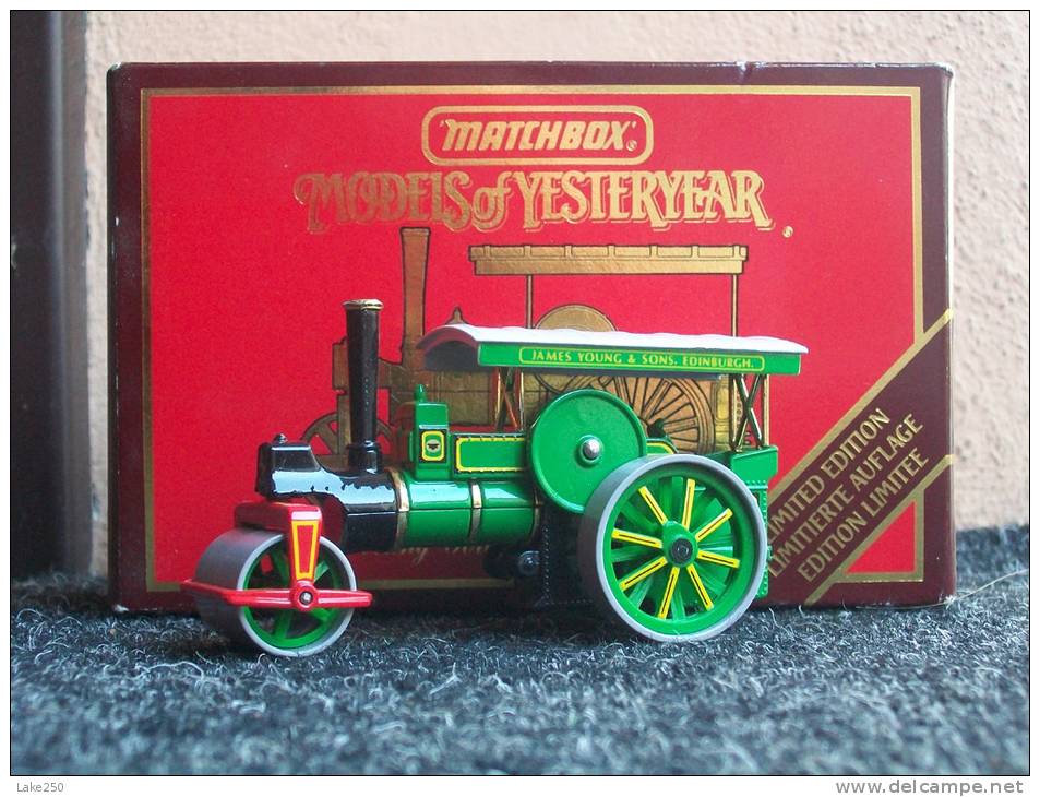 MATCHBOX  YESTERYEAR -  ARELING PORTER STEAM ROLLER SCHIACCIA SASSI 1894 AVEC SA  BOITE  Scala 1/49 - Matchbox