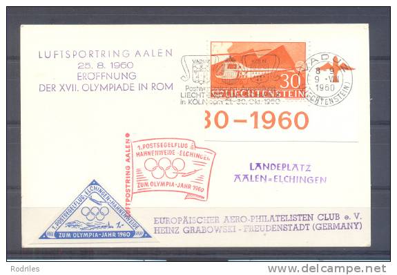 1960.- LIECHTENSTEIN A ALEMANIA - Lettres & Documents