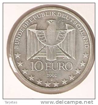 MONEDA DE PLATA DE ALEMANIA DE 10 EUROS DEL AÑO 2002 LETRA D (COIN)  SILVER,ARGENT. - Autres & Non Classés