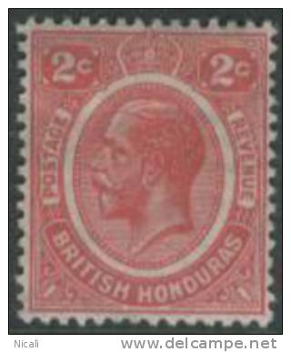 BRITISH HONDURAS 1922 2c KGV SG 128 HM HX38 - British Honduras (...-1970)