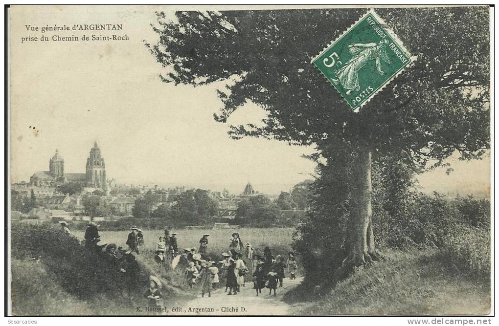 VUE GENERALE D'ARGENTAN PRISE DU CHEMIN DE SAINT-ROCH. - Argentan