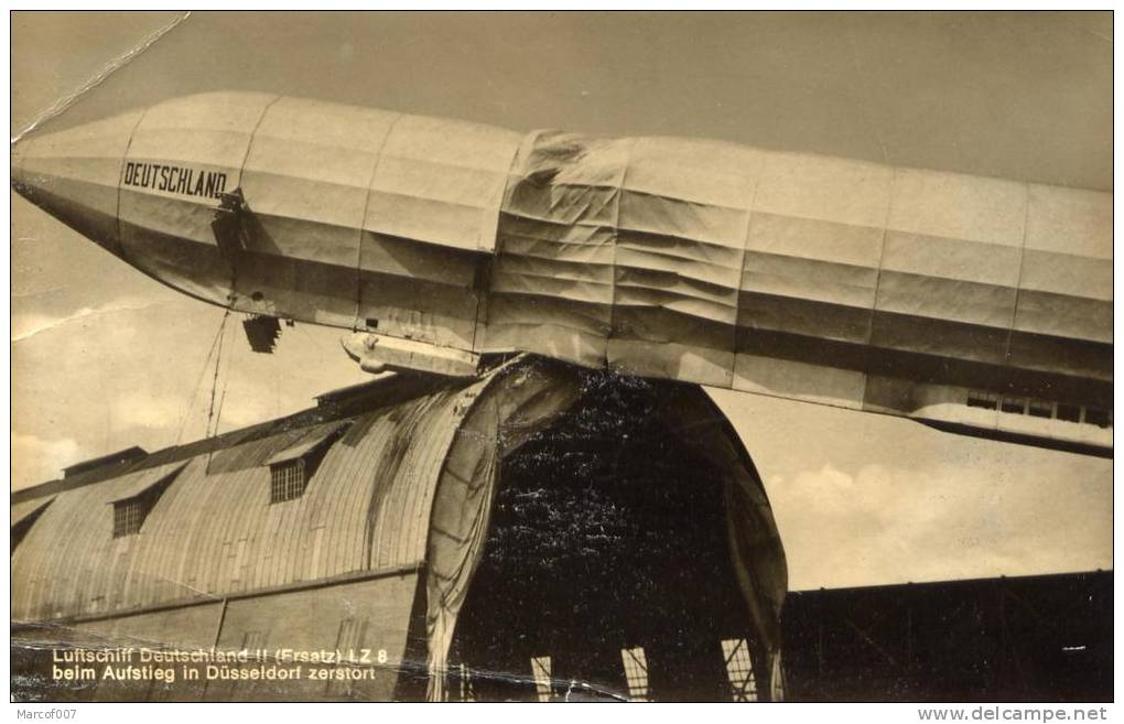 MILITARIA - AVIATION -  CARTE PHOTO - DUSSELDORF - GERMANY - DEUTCHLAND - DIRIGEABLE - ACCIDENT  - VIERGE - Dirigeables