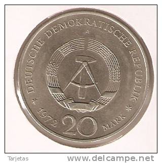 MONEDA DE ALEMANIA DEMOCRATICA DE 20 MARK DEL AÑO 1972  (COIN) - Otros & Sin Clasificación