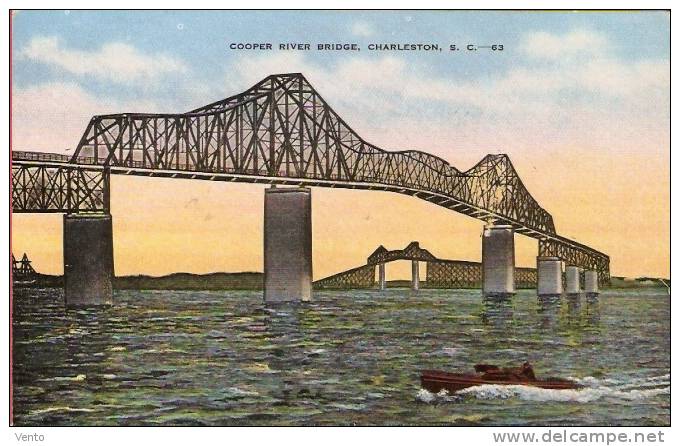 USA Cooper River Bridge Near Charleston ... XF573 Unused Old Postcard - Charleston