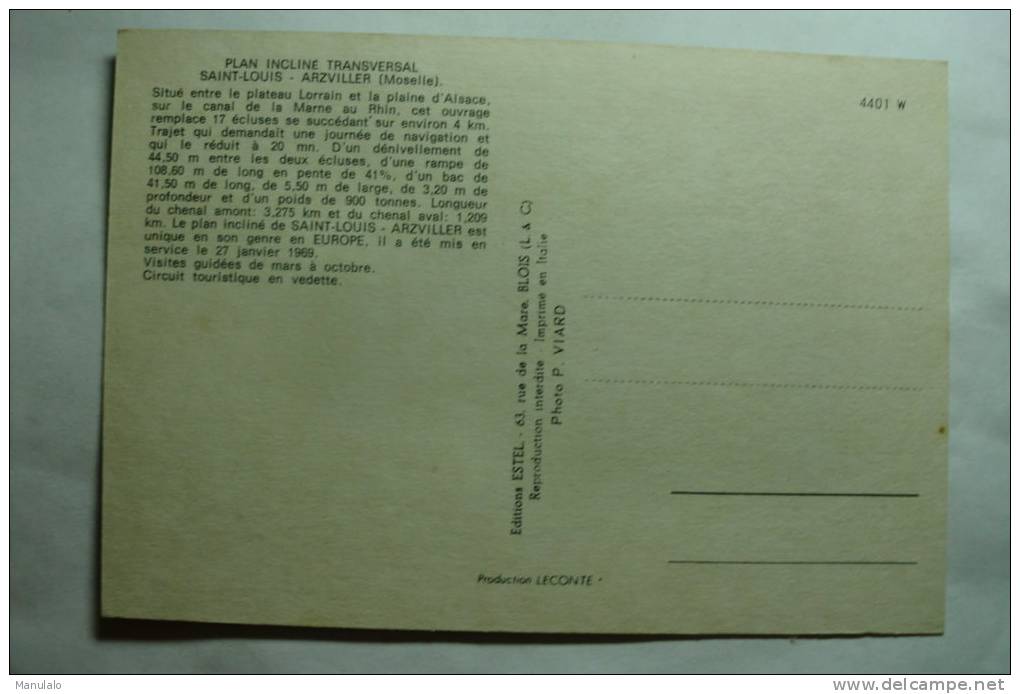 D 57 - Plan Incliné Transversal - Saint Louis - Arziller - Canal - Batellerie - Arzviller