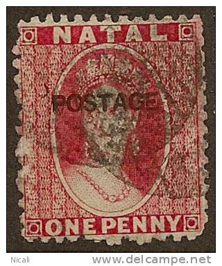 NATAL 1875 1d Bright Red QV SG 77 U YE132 - Natal (1857-1909)