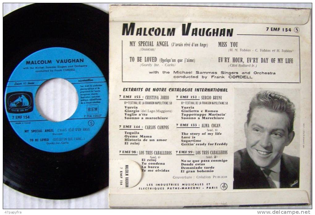 Malcolm VAUGHAN EP 45T  Miss You Excellent état M / Mint - 45 T - Maxi-Single