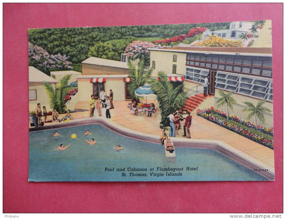 > Virgin Islands, US Pool & Cabanas Flamboyant Hotel  Linen = =  Ref 859 - Jungferninseln, Amerik.