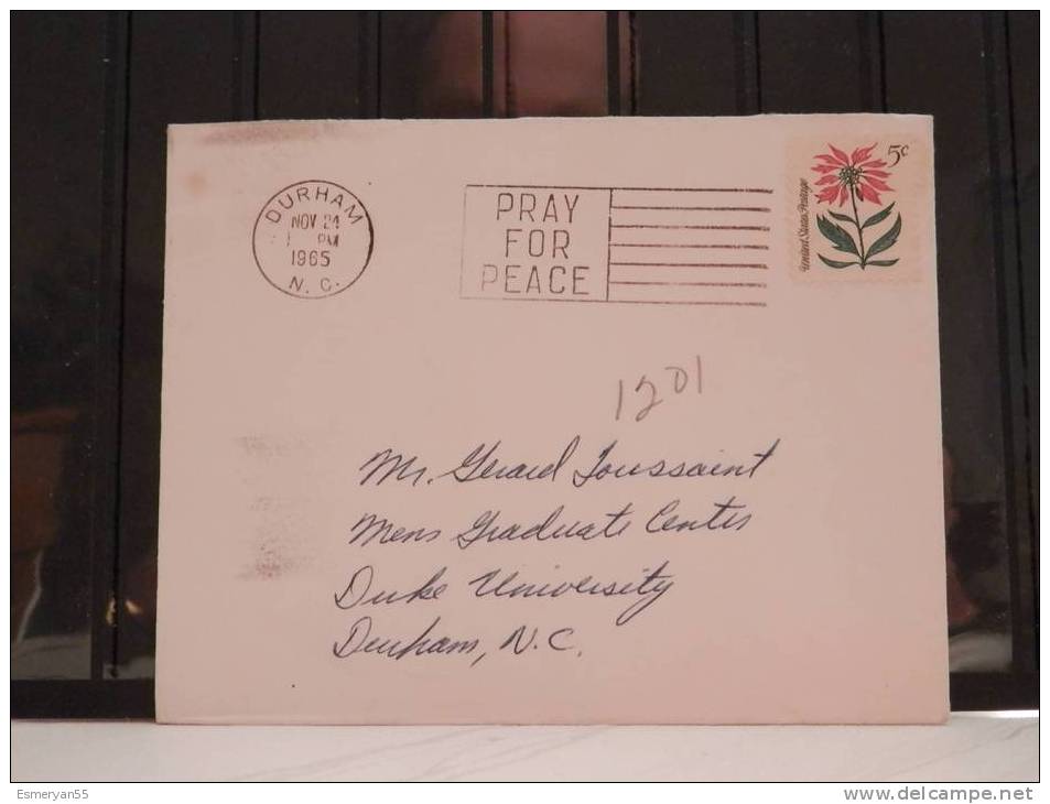 21 Novembre 1965 Durham - Pray For Peace - Postal History