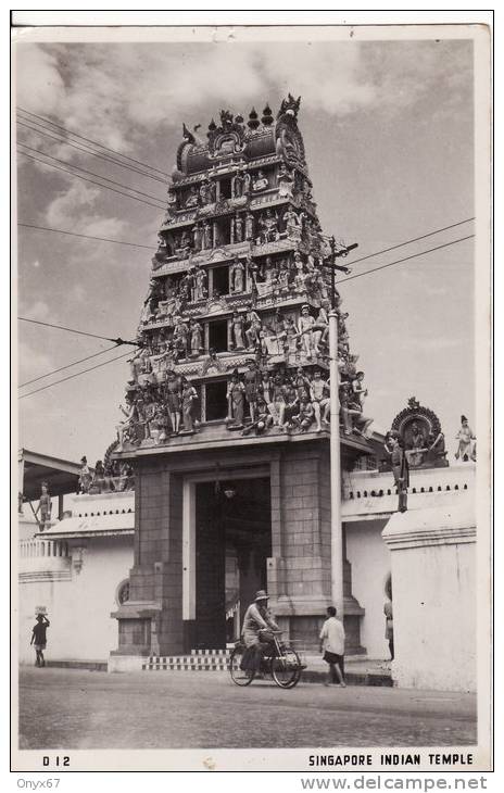 SINGAPORE-CHINE-CHINA- ASIE-ASIEN -Carte Photo - Indian Temple  -   VOIR 2 SCANS - - Cina