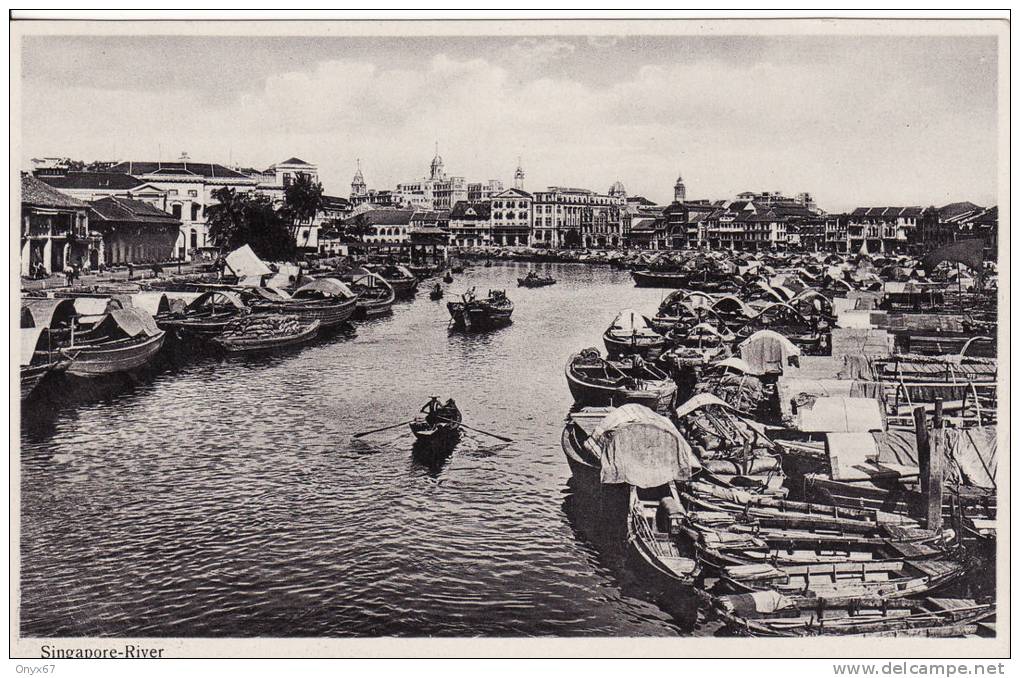 SINGAPORE-CHINE-CHINA- ASIE-ASIEN - River-Boat-Bateau-  VOIR 2 SCANS - - Chine