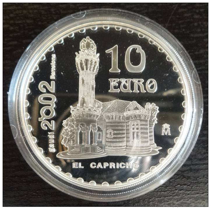 10 Euros - 2002 - Año Internacional GAUDÍ - EL CAPRICHO - Con Estuche Y Certificado - España