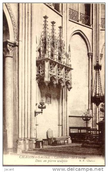 Chalon Sur Saône - La Cathédrale St Vincent - Dais En Pierre Sculptée - Chalon Sur Saone