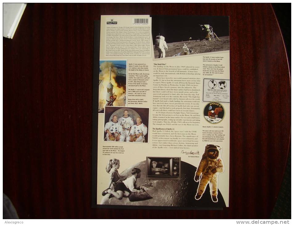 GB 2009 "COMMEMORATIVE SHEET" Issued 21st.July 40TH.Anniversary Of The MOON LANDING MNH . - Hojas & Múltiples