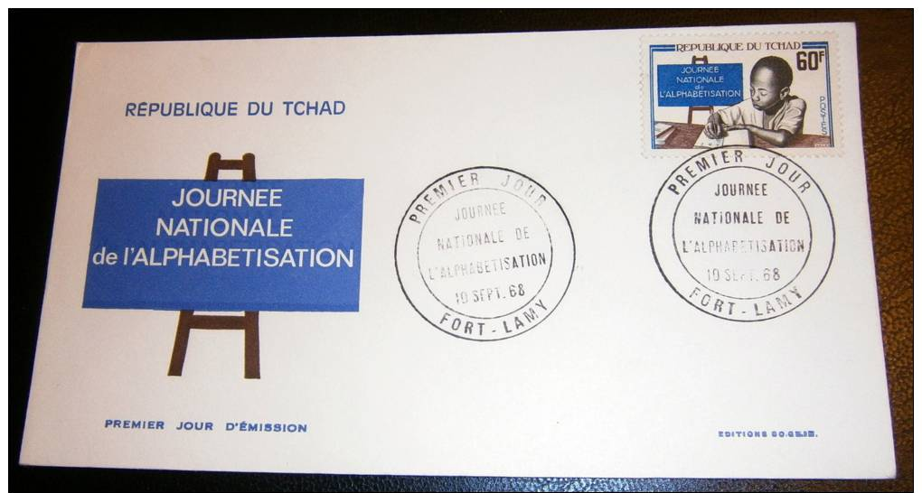 £££ TCHAD - FDC - YT154 - Journée Nationale De L'alphabétisation - 10-9-1968 - Tschad (1960-...)