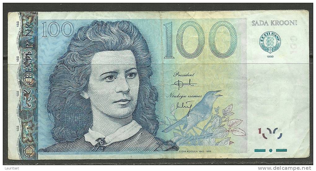 Estland Estonia Estonie  100 Krooni 1999 Banknote REPLACEMENT Note (seria ZZ) - Estonia