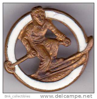 Romania Old Communist Sport Pin Badge - Ski Pin Badge - Wintersport