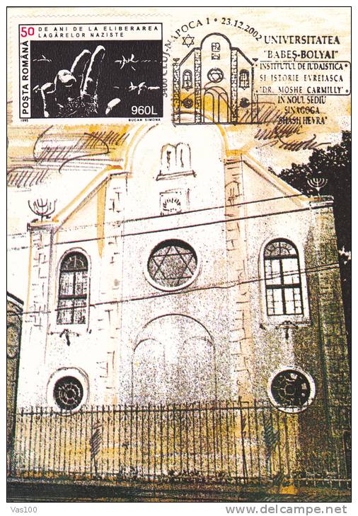 RELIGION, JUDAISM, ARCHITECTURE, SYNAGOGUE, CM, MAXICARD, CARTE MAXIMUM, 2002, ROMANIA - Judaisme