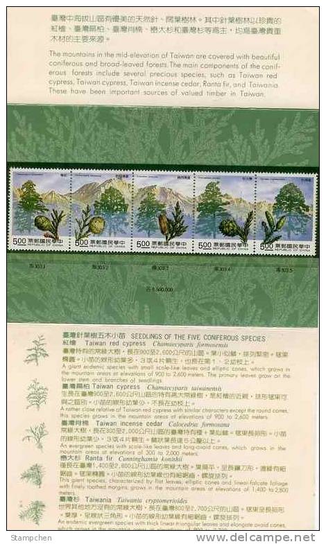 Folder 1992 Taiwan Forest Resources Stamps Conifer Pine Cone Fir Flora Plant Mount - Other & Unclassified