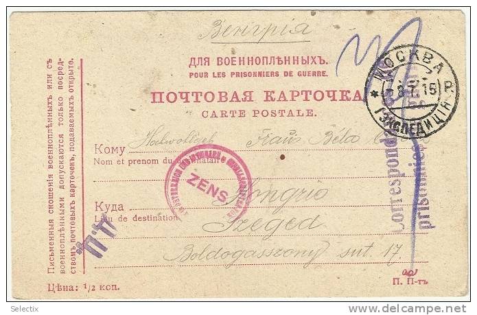 Russia 1915 Prisoner Of WWI - Censored - Storia Postale