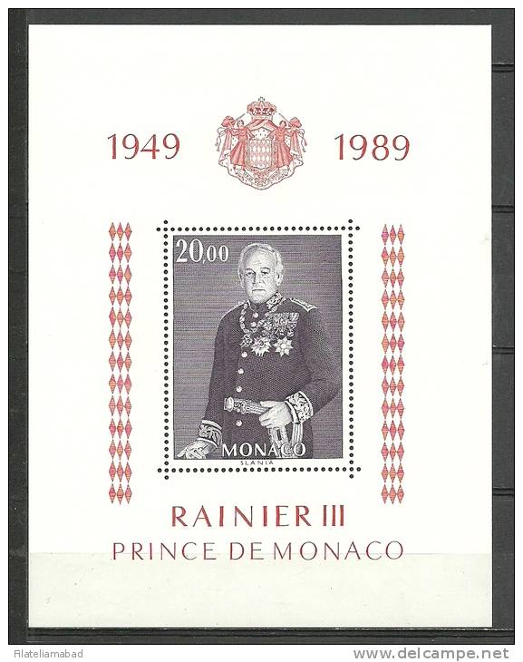 MONACO- HOJATAS BLOQUE  RAINERO III PRINCE DE MONACO 1949-1989 Nº 45 - Blocks & Kleinbögen