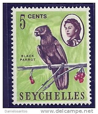 Seychelles 1962 Birds Aves Oiseaux Vegels -  Parrots - Black Parrot    Coracopsis Nigra MH - Parrots
