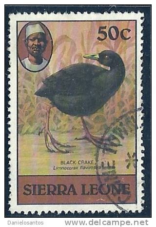 Sierra Leone 1980 Birds Aves Oiseaux Vegels - Black Crake  - Amaurornis Flavirostris Canc - Albatros & Stormvogels