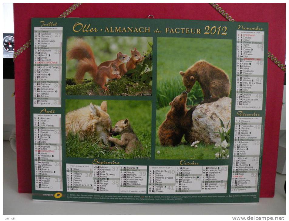 Nos Amis Les Animaux Sauvage - Calendrier Almanach Du Facteur - Oller 2012 ( Tous Comme Neuf ) - Grand Format : 2001-...