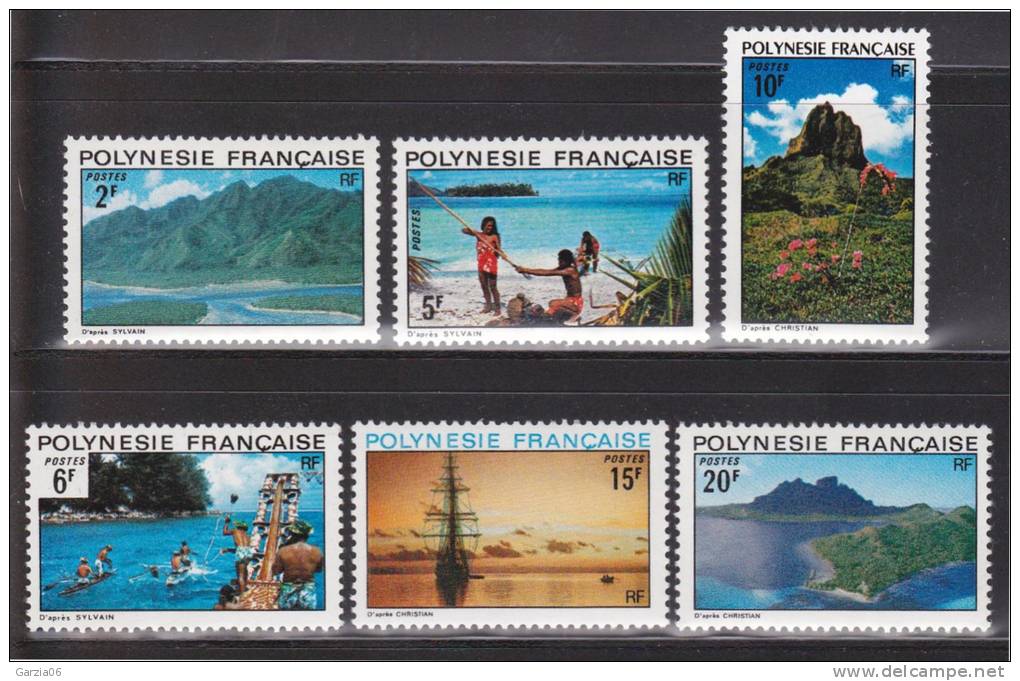 Polynésie - 97/98/99/100/101/102 - Neufs ** - Paysages - MNH - Unused Stamps