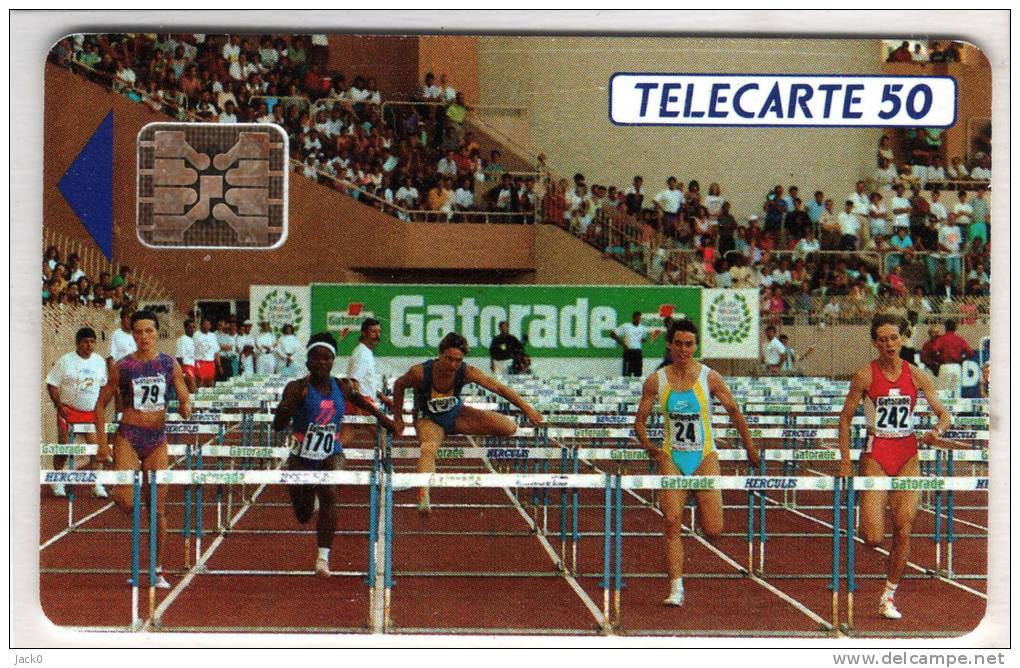 Télécarte  MONACO, MF 24  Vide,  Athlétisme   MONACO HERCULIS  92  110 000  Ex  50 U Cote 8 € - Monace