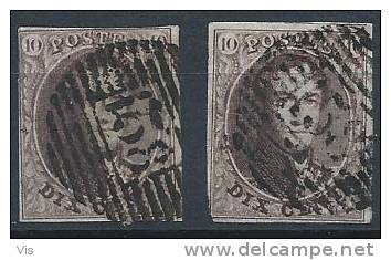 N° 10 Obl P 158 Ecaussines 2X + NIPA 1700 - 1858-1862 Médaillons (9/12)