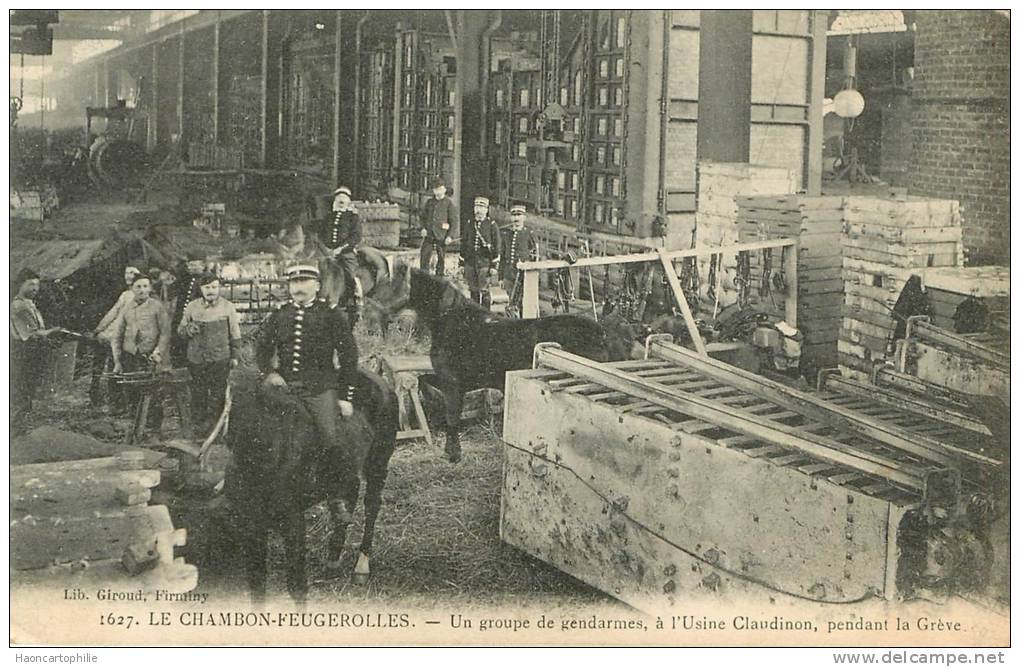 Le Chambon Feugerolles : Gendarmes A L'usine Claudinon Pendant La Greve - Le Chambon Feugerolles