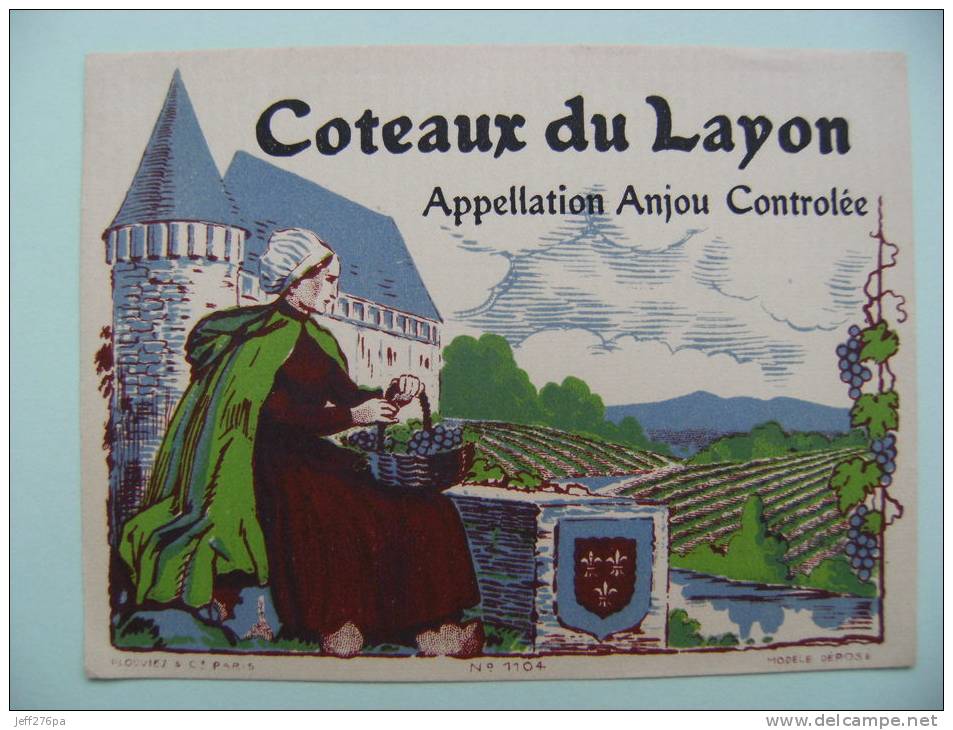 Etiquette Coteaux Du Layon - Vendangeuse Et Château - Anjou à Voir ! - Trachten