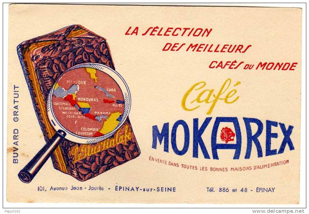 982B) Buvard - CAFE MOKAREX - EPINAY SUR SEINE - Kaffee & Tee