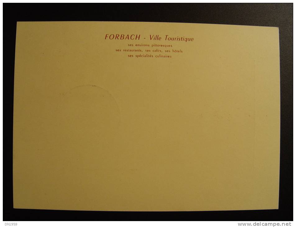 FORBACH MOSELLE LORRAINE 1955 TAG DER BRIEFMARKE JOURNEE NATIONALE DU TIMBRE - Fesselballons
