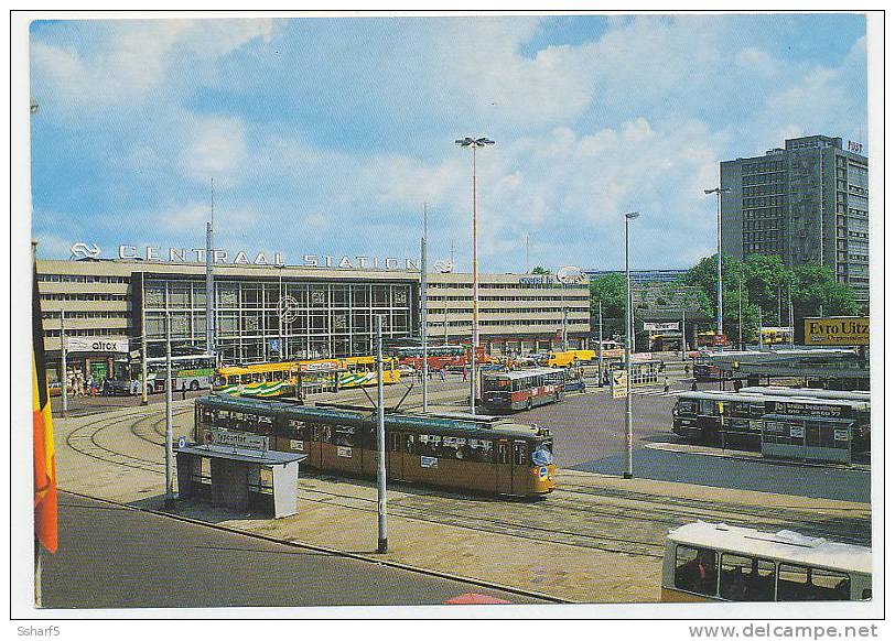 Rotterdam Centraal Station Met TRAMS SPOORWEGENc. 1965 - Rotterdam