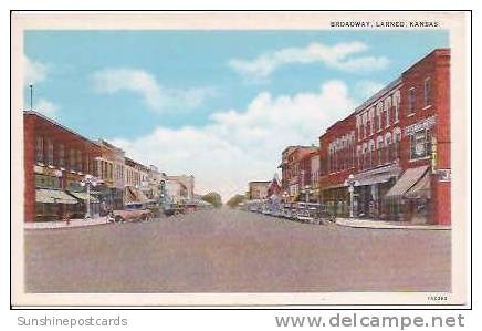 KS Larned Broadway Street Scene Curteich - Andere & Zonder Classificatie